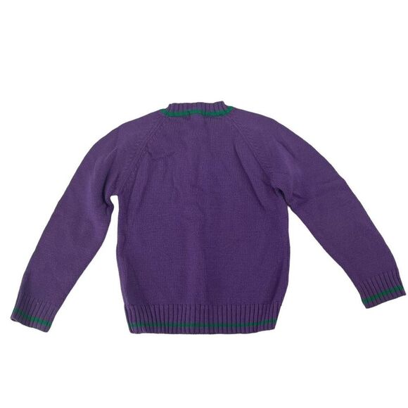 Lord & Taylor Vintage Sweater Girls Size Large Purple Tulip Knit 90s Preppy Cute - Picture 3 of 6